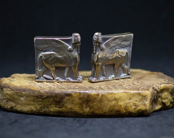 Lamassu Pair | Sumerian Lamassu | Bronze Sumerian Figurine