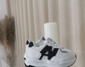 White & black toddler casual spring summer trainers - baby children’s shoes