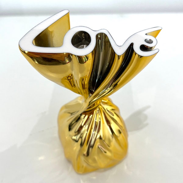 Idea regalo Pop Art - scultura in resina di Sagrasse BOERO oro - oggetto decorativo