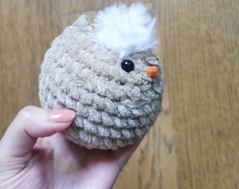 Peluche Poule à crête en crochet