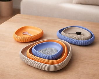 Asymmetric Tray Set, Modern Entryway Organizer, Minimalist Home Decor