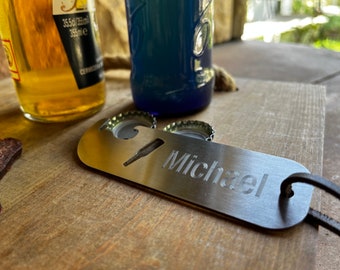 Personalised steel bottle opener, fathers day gift, perfect for fathers day, custom steel bottle opener, beer opener