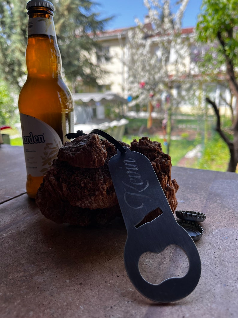 Personalised steel bottle opener, fathers day gift, perfect for fathers day, custom steel bottle opener, beer opener image 3