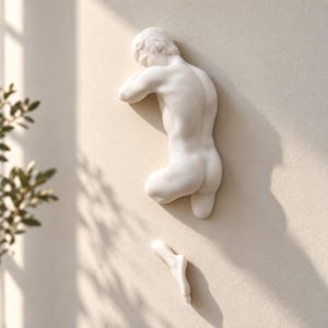 Sculpture murale minimaliste de silhouette masculine • Art corporel en relief 3D • Décoration d'intérieur moderne, cadeau unique d'une statue d'homme