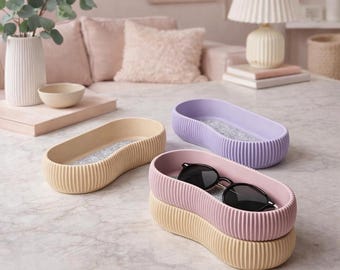 Stackable Glasses Tray – Minimal Catchall Organizer for Sunglasses, Jewelry & Desk Storage, Modern Home Decor
