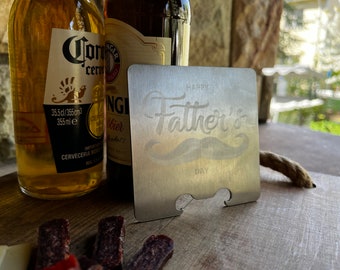 Handmade steel bottle opener, fathers day gift, perfect for fathers day, custom steel bottle opener, step dad