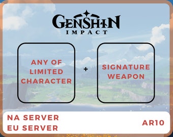 Serveur NA | Serveur européen | AR10 | 1 personnage en édition limitée + arme signature | Compte Genshin Impact Compte Genshin Impacts Relancer les comptes