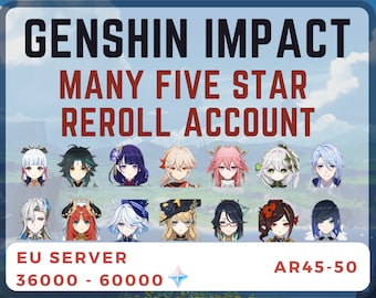 Serveur européen | 31000-45000 Primogems Genshin Impact Reroll Account avec beaucoup de cinq étoiles