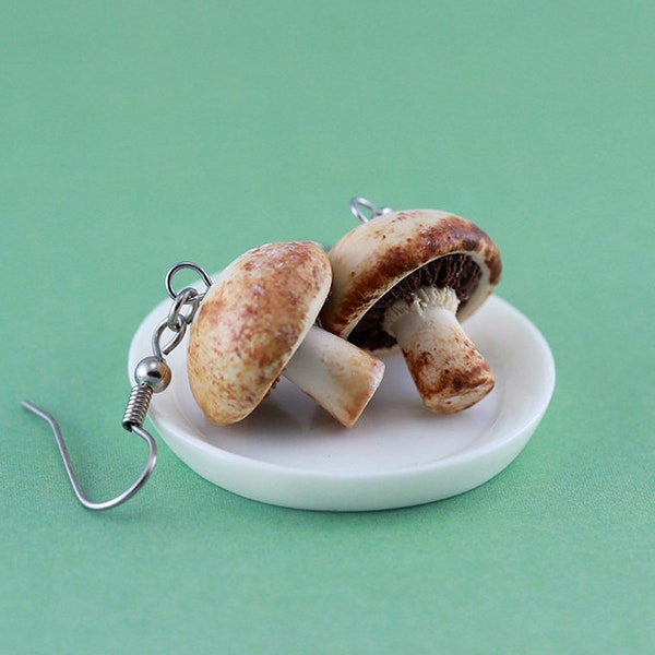 Wild Mushroom Earrings | Miniature Food Jewelry