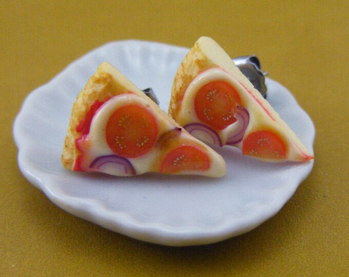 Tomato and Onion Pizza Studs / Post Earrings Etsy