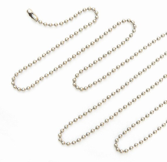 Silver Plated Ball Chain Necklace 24 INCH Etsy