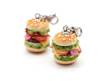 Miniature Juicy Cheeseburger Charm / Pendant | Mini Food Jewelry