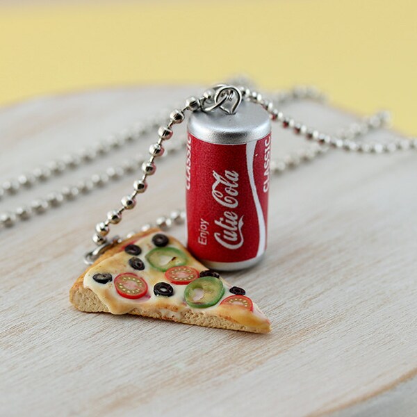 Pizza and Coke Necklace