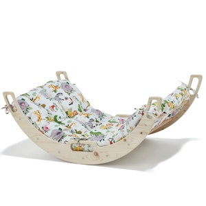Climbing Arch with Cushion, Montessori Wooden Rocker, Wooden Baby Gym , Climbing Arch Rocker, Toddler Climb Set, Climbing Frame, Furniture