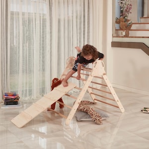 Montessori Climbing triangle set 3in1 for Toddler & Baby, Pickler climber set, Foldable Climbing Frame