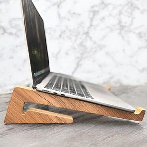 Wooden Laptop Riser, Mac Book Pro Stand, Ergonomic Laptop Stand, Laptop Holder, Laptop accessories, Office Gift