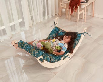 Montessori Climbing Arch with Organic Cotton Pillow - Toddler Rocker Swing
