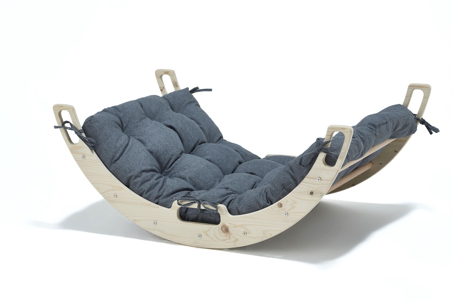Arch Rocking Chair Waldorf Rocker: Wooden Rocking Arch Set - Toddler Indoor Gym With Grey ...