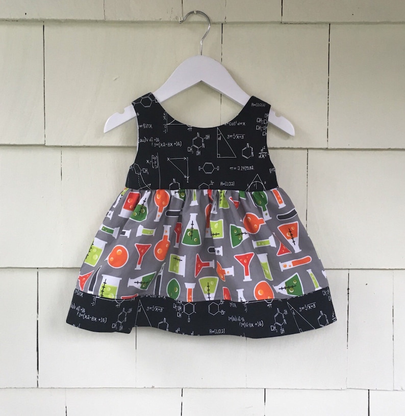 Science Birthday Ready to Ship 4T Science Dress Baby Gift Stem Clothing Chemistry Tunic Lab Experiment March for Science