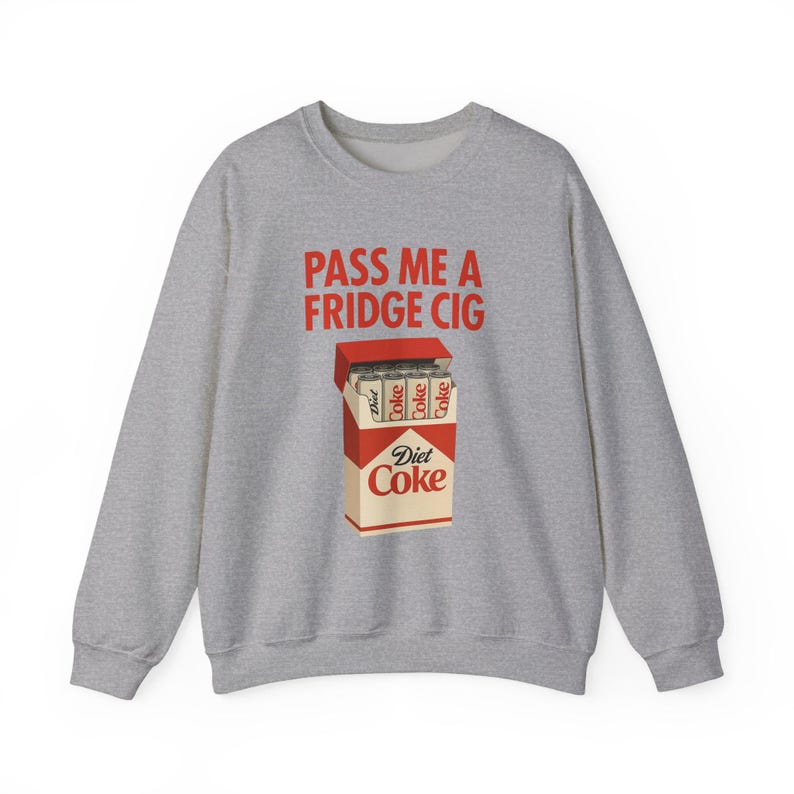 Felpa divertente "Frigorifero Cig" di Diet Coke, Felpa divertente "Frigorifero Cig" di Diet Coke, Pacchetto di sigarette di Diet Coke, Maglietta "Passami una sigaretta da frigorifero", Sigaretta da frigorifero immagine 7
