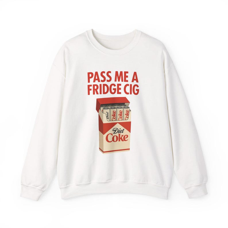 Felpa divertente "Frigorifero Cig" di Diet Coke, Felpa divertente "Frigorifero Cig" di Diet Coke, Pacchetto di sigarette di Diet Coke, Maglietta "Passami una sigaretta da frigorifero", Sigaretta da frigorifero immagine 5