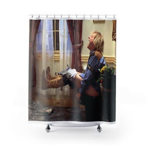 Dumb and Dumber Bathroom Scene Shower Curtain, Funny Bathroom Curtain
