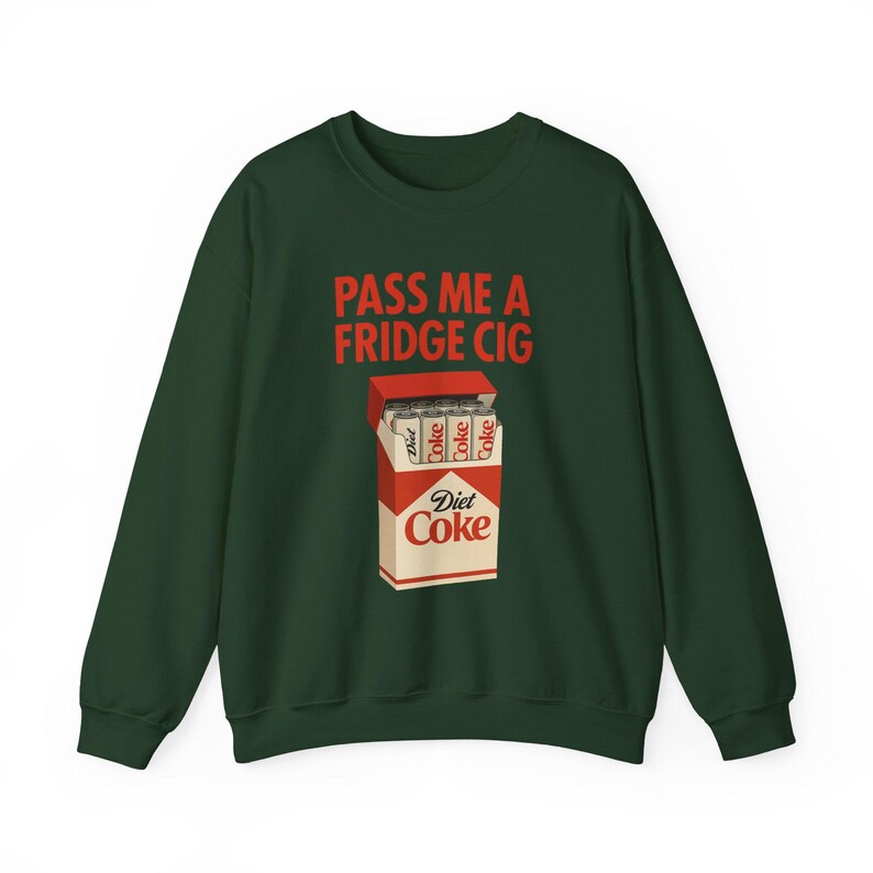 Felpa divertente "Frigorifero Cig" di Diet Coke, Felpa divertente "Frigorifero Cig" di Diet Coke, Pacchetto di sigarette di Diet Coke, Maglietta "Passami una sigaretta da frigorifero", Sigaretta da frigorifero immagine 9