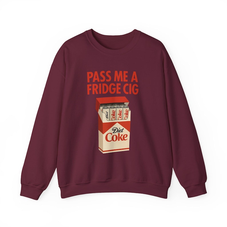 Felpa divertente "Frigorifero Cig" di Diet Coke, Felpa divertente "Frigorifero Cig" di Diet Coke, Pacchetto di sigarette di Diet Coke, Maglietta "Passami una sigaretta da frigorifero", Sigaretta da frigorifero immagine 8