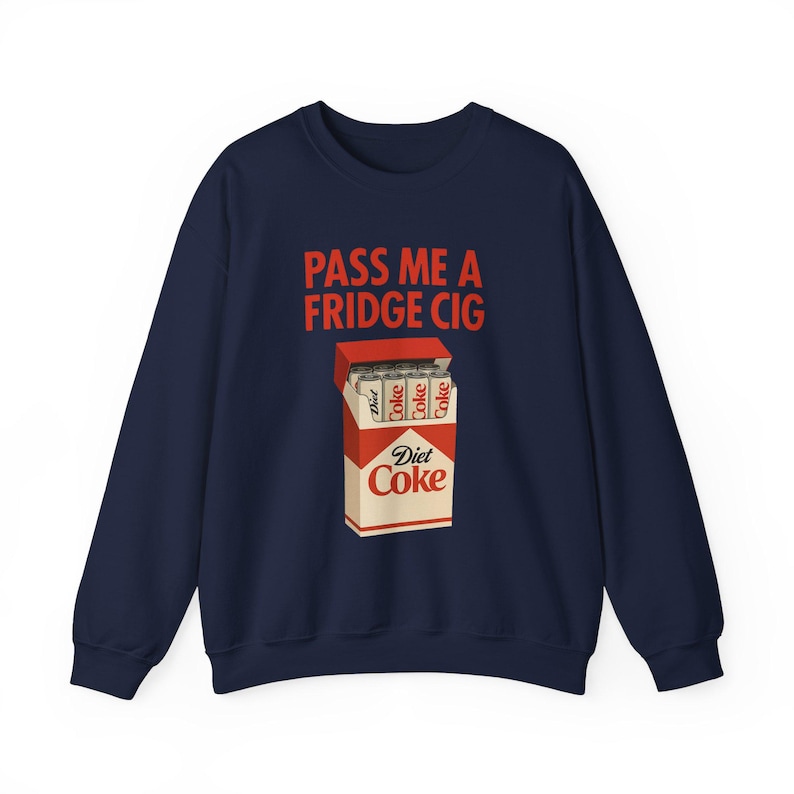 Felpa divertente "Frigorifero Cig" di Diet Coke, Felpa divertente "Frigorifero Cig" di Diet Coke, Pacchetto di sigarette di Diet Coke, Maglietta "Passami una sigaretta da frigorifero", Sigaretta da frigorifero immagine 11