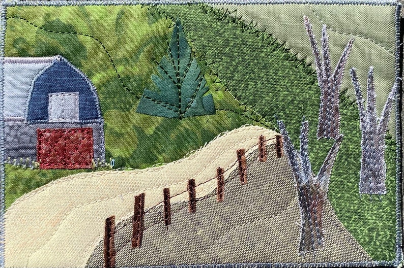 Country Farm Mountain Landscape Blue Ridge Mountain Landscape Landscape Fabric Postcard Home Decor Hostess Gift Mom Dad Gift 画像 3