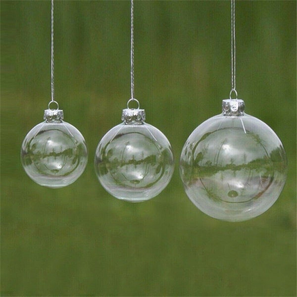 Clear Plastic Balls Christmas Fillable Party Ornament 10pcs SHIPS FROM USA