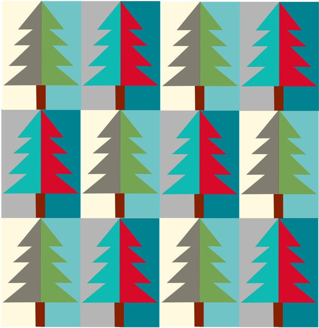 Colorblock Tree Pattern - Etsy