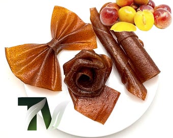 Leer met wilde pruimenvruchten | Natuurlijke zelfgemaakte fruitrol | 250 g| Veganistische glutenvrije snack| Lavashak | Zure, geen suiker | Alternatief snoep/pastille