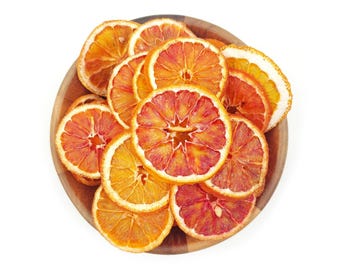 Natuurlijke gedroogde sinaasappels 100 g| Fruitchips zonder suiker, gedroogde citrusschijfjes, garnering cocktail/drankje, thee-infusie, decoratie cake/kerstboom