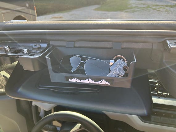 Bronco Custom Over Visor Storage Bin / Sunglass Holder w/ Choice of Color Accents and Images - Designed for 2021+ Bronco