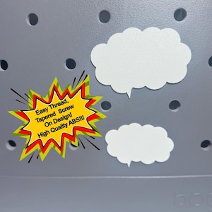 D.I.Y Speech Bubble BAG BIT BLANKS - Bogg Bag Charm Backing Blanks w/Bag Bolts - Bogg Bag Bits Personalized Bag Charm Bag Tag Accessories