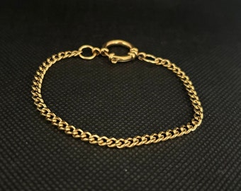 Sonia - Small gold curb chain bracelet in stainless steel