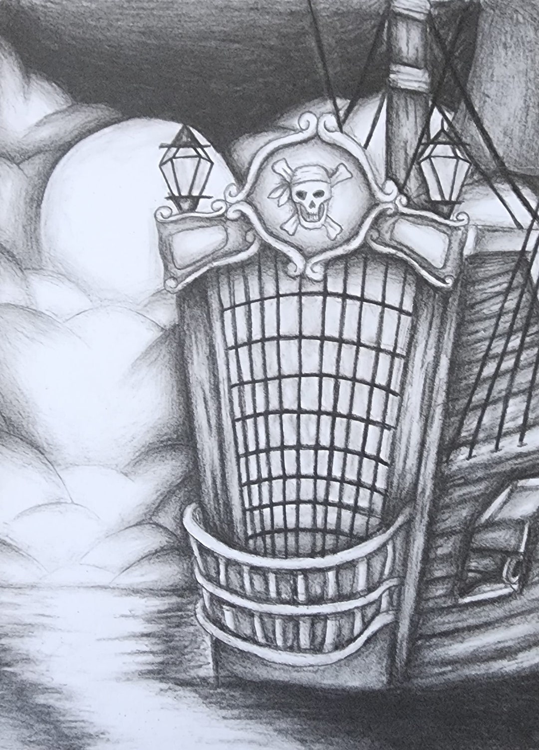 Pirate Ship Drawing Sketch Etsy