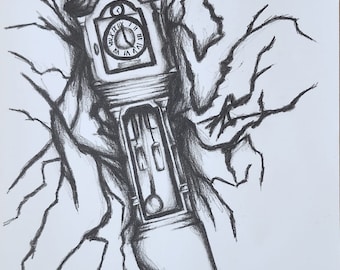 Stranger Things Grandfather Clock Sketch Drawing