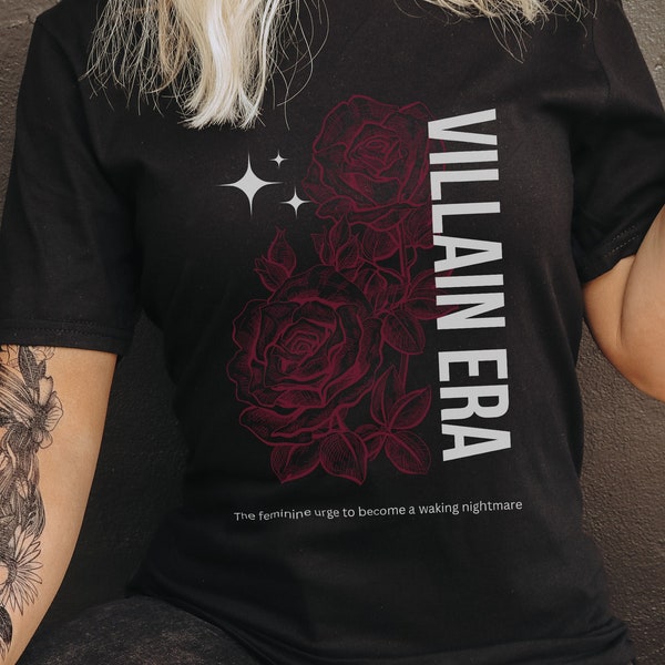Villain Era Shirt for Dark Feminine Aesthetic, Birthday Gift for Young Adult Femme Fatale