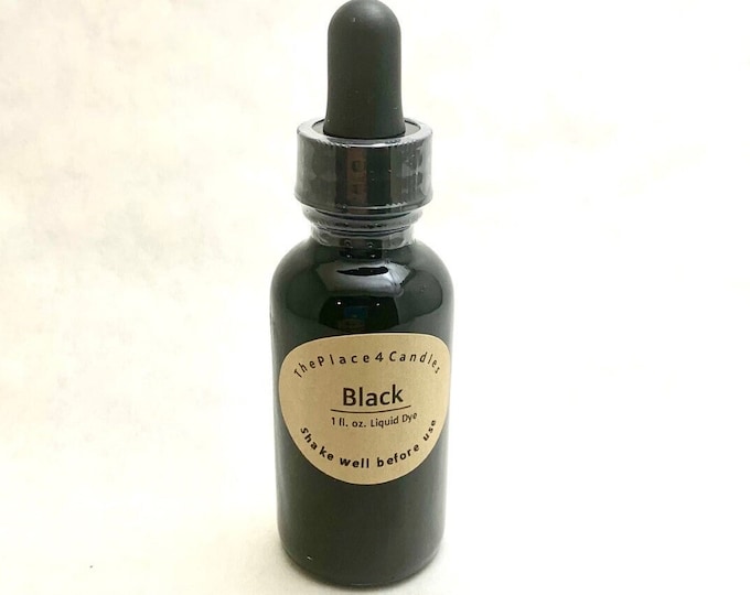 Liquid Candle Dye Black 1oz Glass Bottle With Dropper Etsy