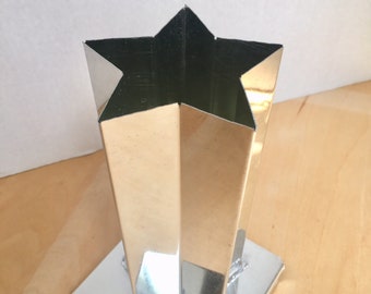 Star - 5pt - Metal Pillar Candle Mold  3in x 6.5in with Pointed Corners