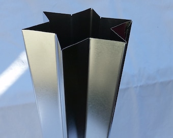 5pt Star Candle Mold 3in x 12.5in, metal pillar, pointed corners