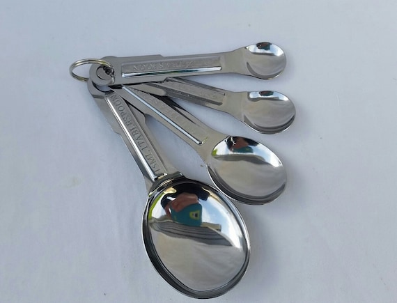 Measuring Spoons Stainless Steel Set of 4 1tbsp, 1tsp, 1/2tsp, 1/4tsp 