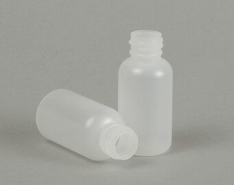 1oz ounce Natural Plastic Bottles with screw cap 1 Dozen (12)