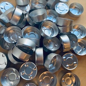 Tasses pour bougies chauffe-plat en métal - 250 - Récipients pour bougies chauffe-plat en aluminium avec mèches
