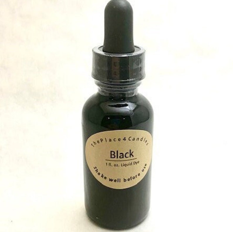 Liquid Candle Dye Black 1oz Glass Bottle With Dropper Etsy