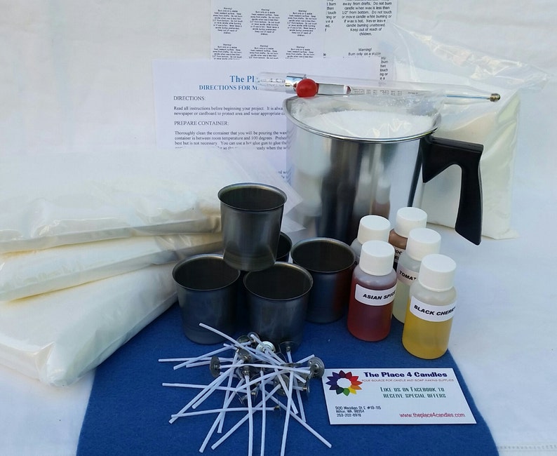 Palm Candle Making Kit 5lb Votive Kit Wax Wicks Etsy
