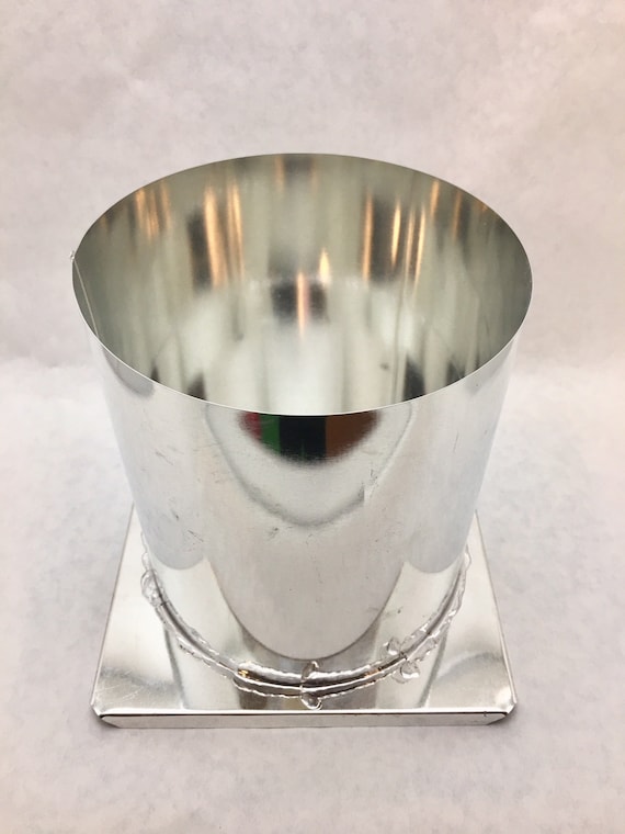 Round Pillar Candle Mold 6in x 6.5in  Metal - 3 wick