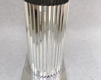 Fluted Round Metal Pillar Candle Mold  3in x 6.5in